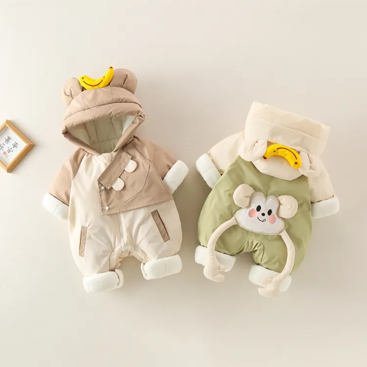 【笑脸猴】新生婴儿衣服冬装可爱超萌宝宝冬季外出服幼儿加厚棉服