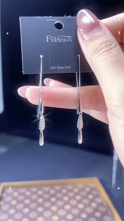 铜合金耳饰 高级蜜镶流苏耳线0139百搭时尚