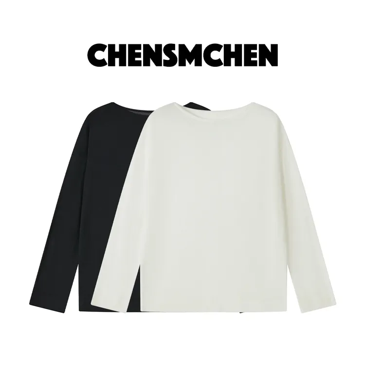 CHENSMCHEN 100莱赛尔纯色T恤女春季慵懒感简约打底衫CST1015SL