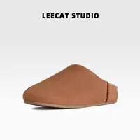 LeeCat Studio厚底加绒勃肯鞋2025秋冬新款百搭保暖毛毛拖