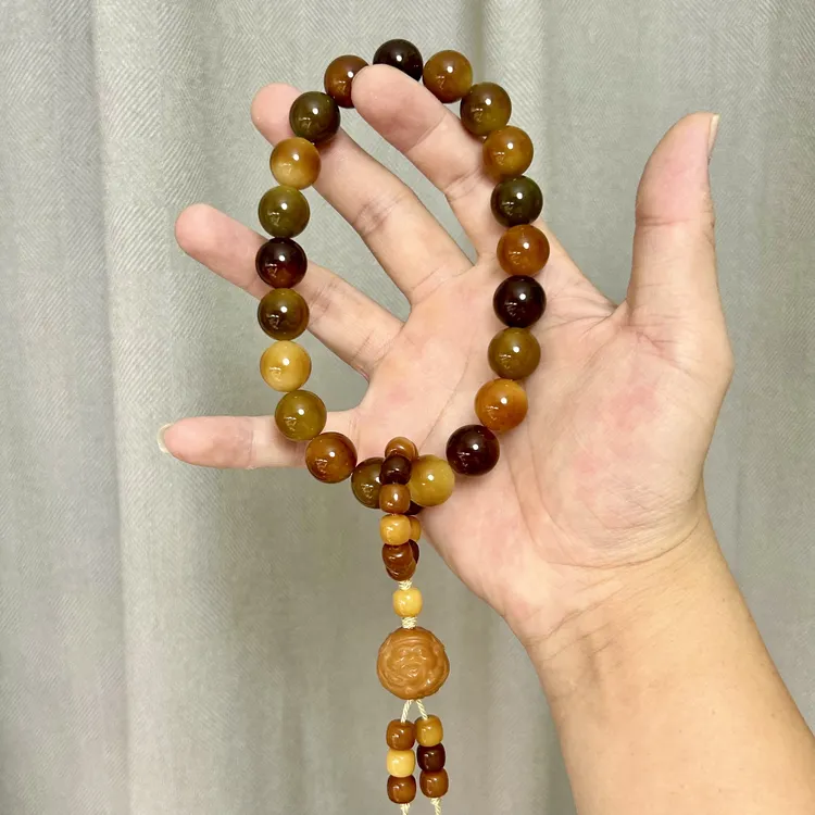 天然原生态菩提根炫彩敦煌圆珠手持男女同款菩提多宝捻珠手串