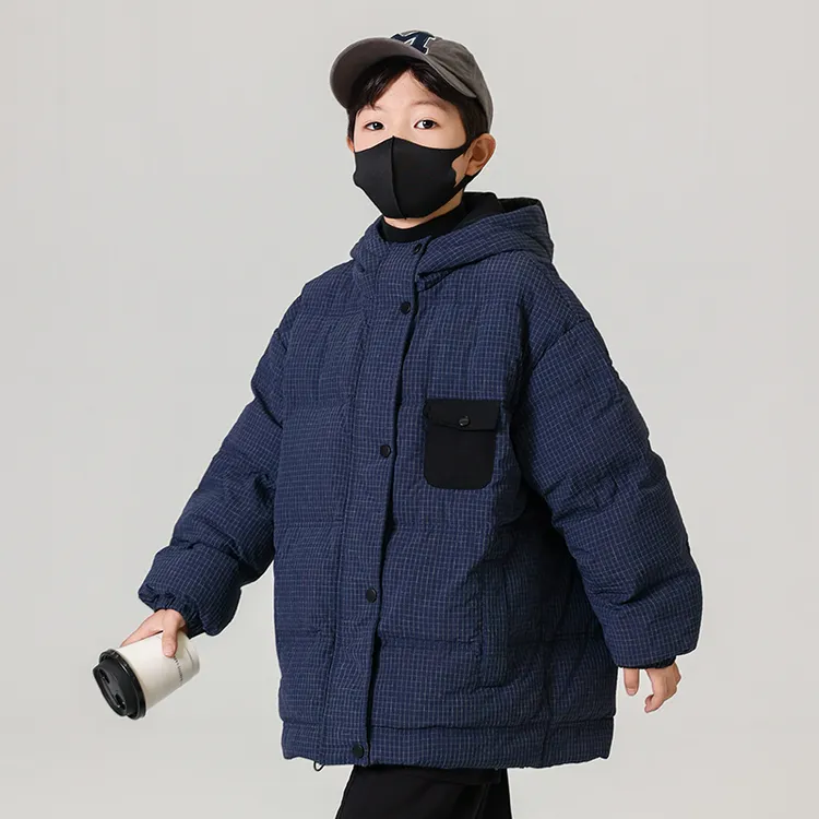 男童夹棉外套秋冬款2025新款大儿童派克棉服男孩加厚冬装冲锋棉衣