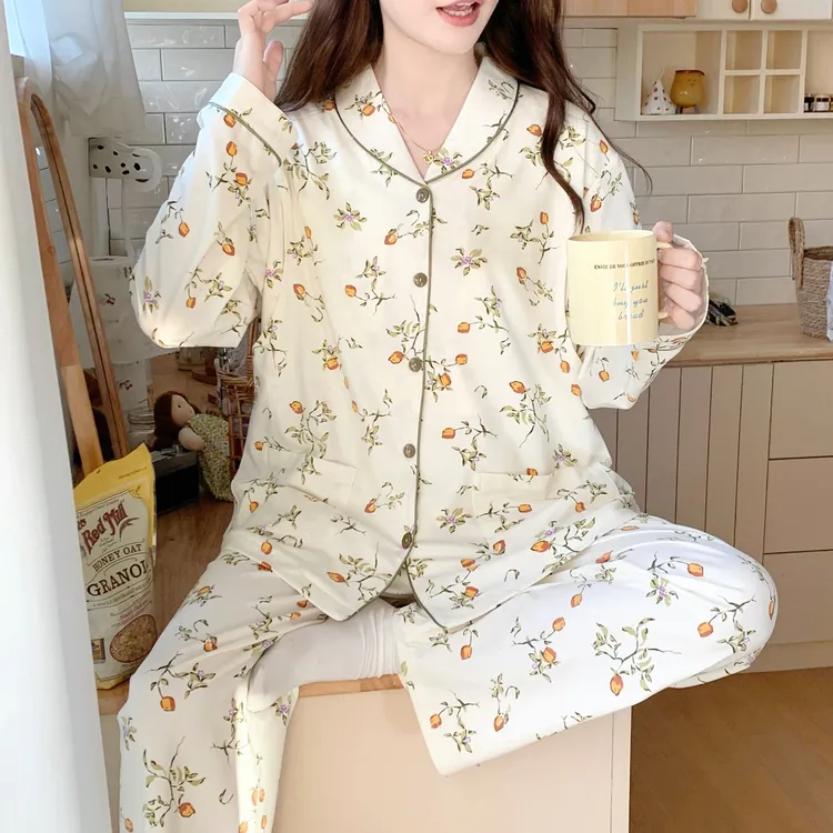 a类棉月子服带胸垫9-10月份春秋季产后孕妇睡衣产妇哺乳衣可喂奶