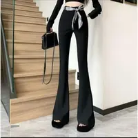 【加绒加厚】微喇裤女2025秋季新款韩版时尚西装高腰显瘦弹力喇叭裤