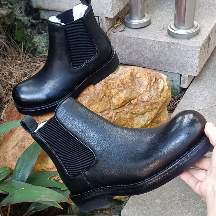 秋冬季中跟欧美切尔西靴厚底时装短靴百搭男鞋