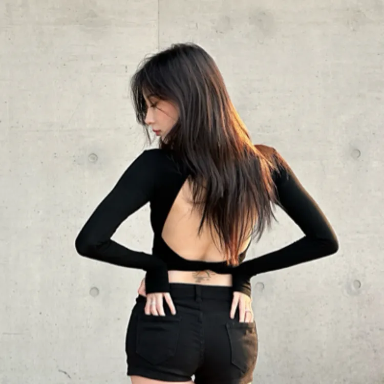 笑笑自制舞服拉丁舞练功服新款25年露背连体服上衣跳舞X10