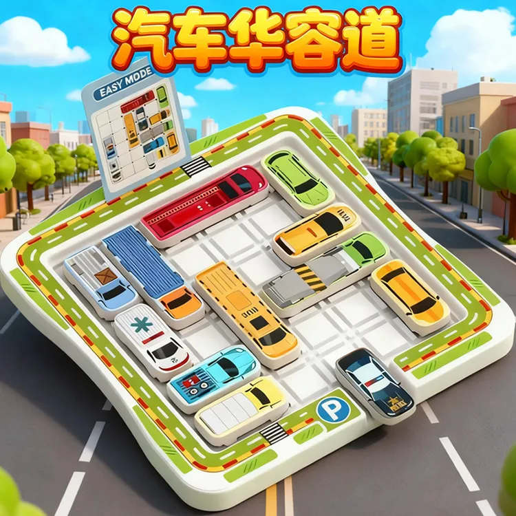 移车出库汽车华容道磁力拼图数字儿童益智3到6岁思维训练玩具男孩