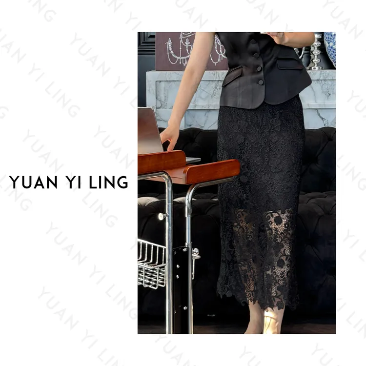 袁艺灵【花蕾】25春季上新法式镂空蕾丝优雅感修身设计感女装半身裙