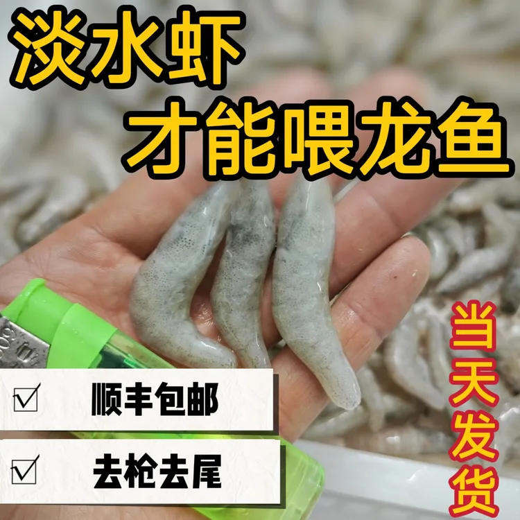 包邮新冻钓鱼虾枪河虾鱼食虾段龙鱼饲料虎鱼喂鱼冷冻虾饲料鱼鲜活