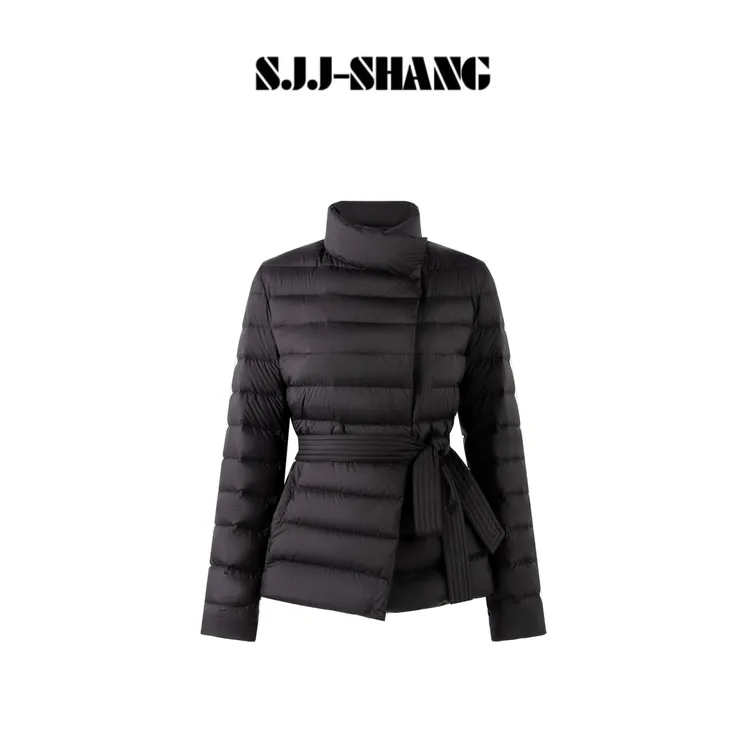 SJJ-SHANG【轻量锁温】进口匈牙利90鹅绒收腰横条鹅绒服q135757p