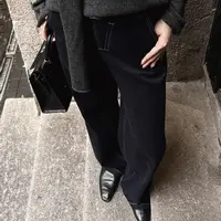 D&MX 原色丹宁滑糯亲肤手工制六股线高个子直筒牛仔裤B25309