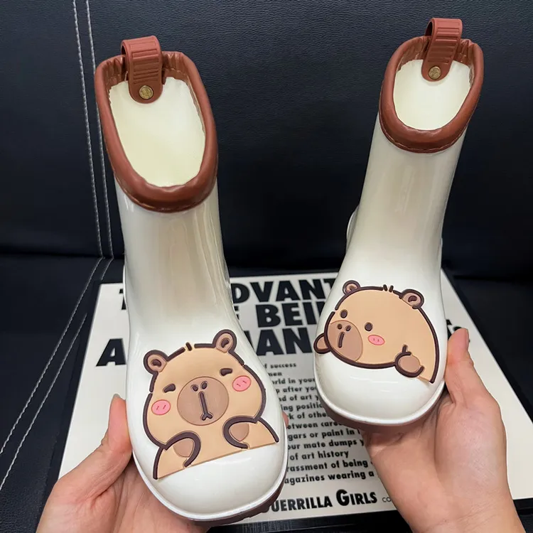 卡皮巴拉儿童雨鞋男孩女童雨靴防滑厚底小中大童轻便学生幼儿水鞋