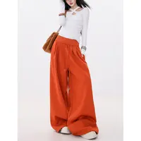 ABWLR慢调生活-原创慵懒风加绒加厚系带阔腿裤女垂坠感宽松休闲裤