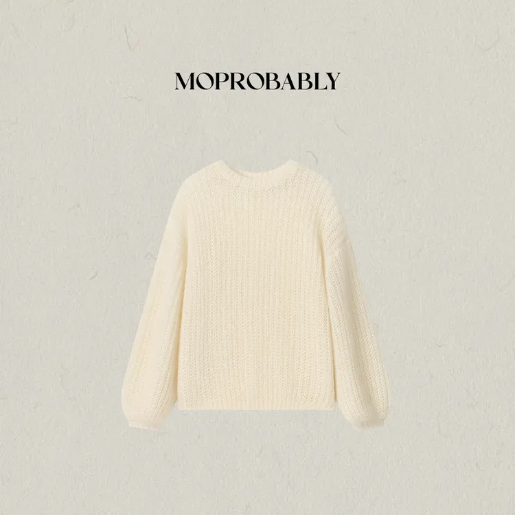 Moprobably李予诺「松糕」"绵羊毛+马海毛"时尚套头毛衫L5376071