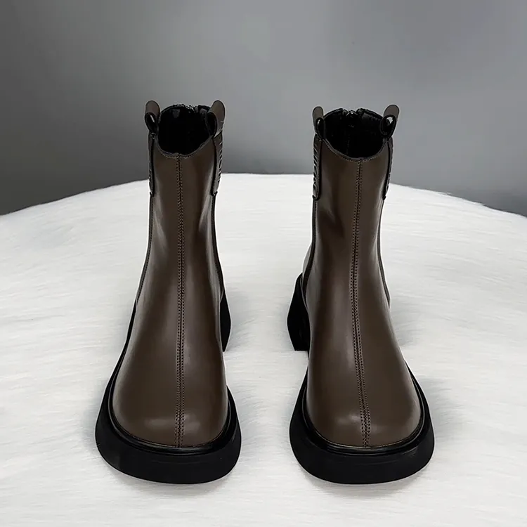 爆款增高马丁靴女2025新款秋冬季加绒英伦风ins潮切尔西厚底短靴