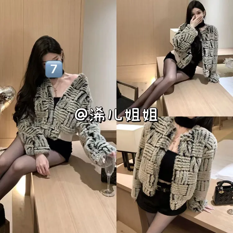 （浠儿家）小香风毛绒外套新款高级感加厚毛毛上衣设计感小众