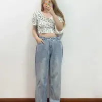 【牛仔裤】高档新款九分裤设计感时装女装服装1096[GYSS]Q