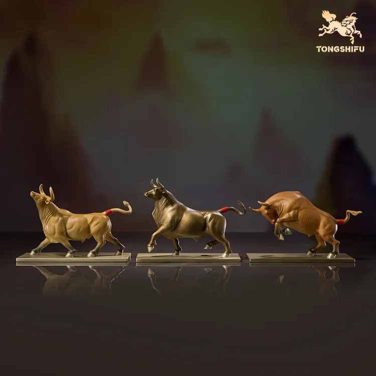 铜师傅《鸿运牛》书房办公室桌面铜牛摆件 家居装饰工艺品商务送礼