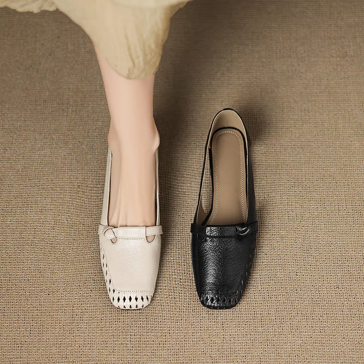 时装包头凉鞋女夏2025年新款法式复古百搭休闲矮跟编织镂空洞洞鞋