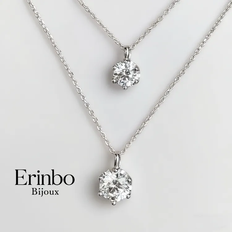 链子925银莫桑石 “简约莫桑钻”S925纯银轻奢锁骨链高级感超闪项链