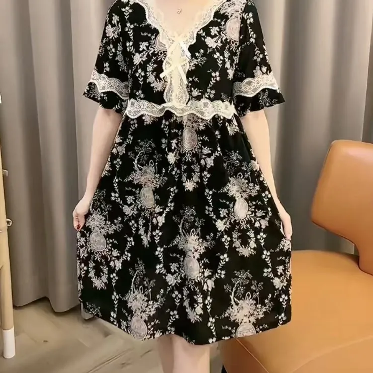 288-韩版设计感冰感显瘦A版睡裙