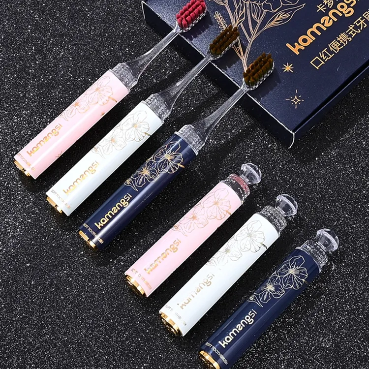 【茉黎好物】新款高档轻奢口红管软毛牙刷女士护龈洁牙酒店出差便携