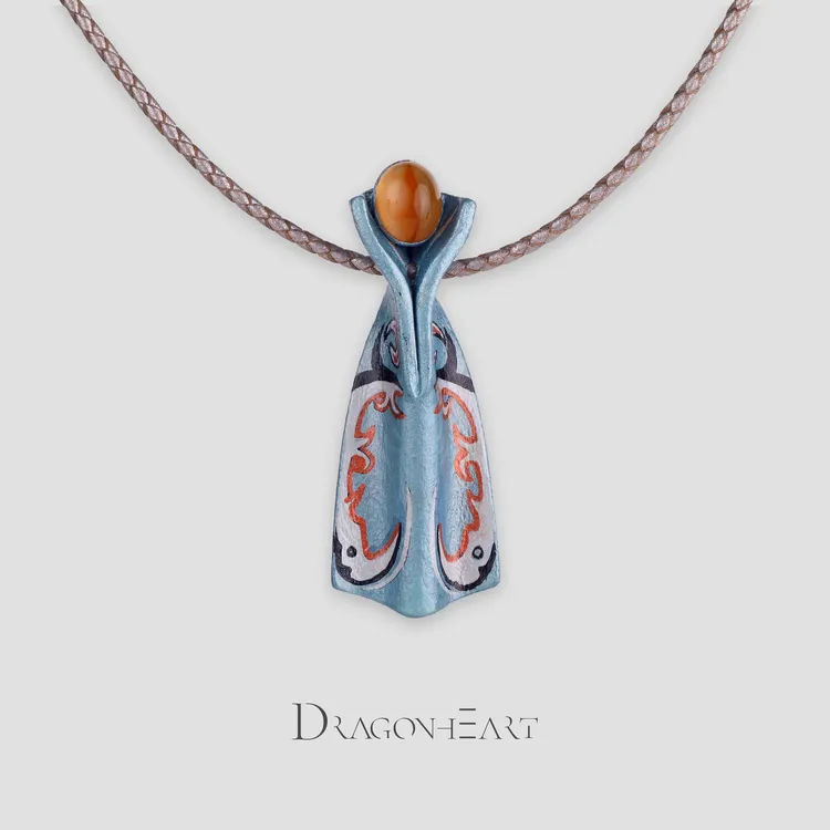 非金属项链 觉·项链 龙心灵魂美学原创手绘牛皮饰品A3646