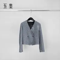 五集   时尚新款重工亮片款醋酸真丝羊毛气质短款外套S6432