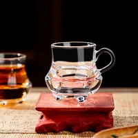 【9,9发四只】三足杯隔热复古玻璃杯玻璃泡茶杯茶壶白酒杯一两杯