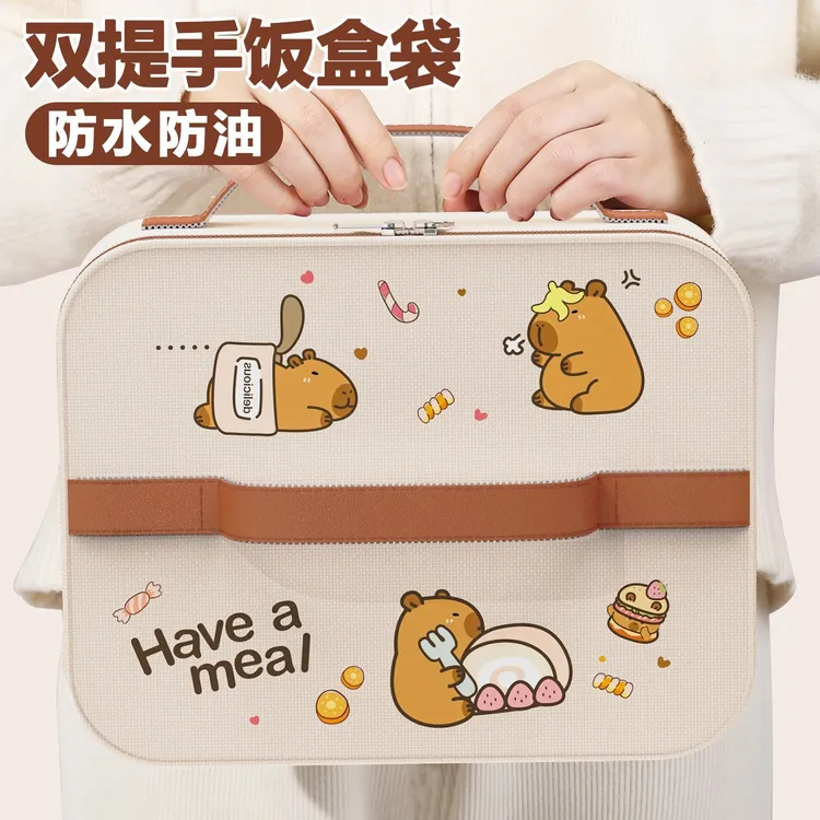 中小学生可爱饭盒便捷保温袋铝锡材质防水加厚手提包饭盒袋午餐包