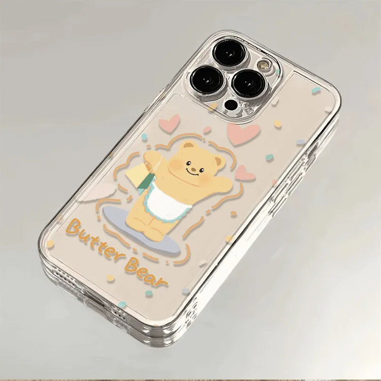 开心黄油小熊适用于苹果16PROMAX手机壳iPhone15/14软12透明/卡通