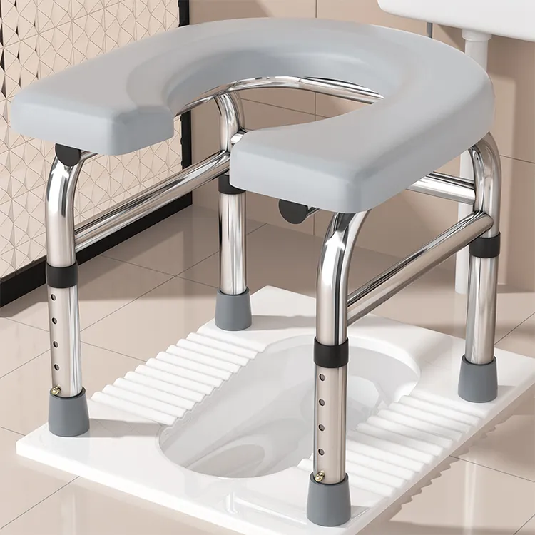蹲便坐便器厕所可升降不锈钢坐便椅老人孕妇家用防滑防溅坐便凳