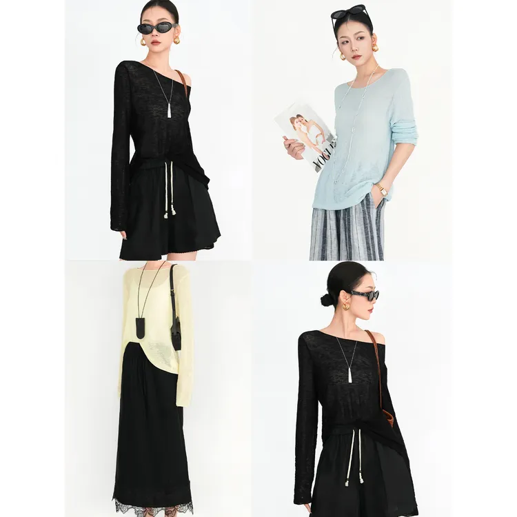 Nietzsche｜云朵亚麻防晒衫｜肌理感 夏季天丝亚麻凉感舒适T恤25208