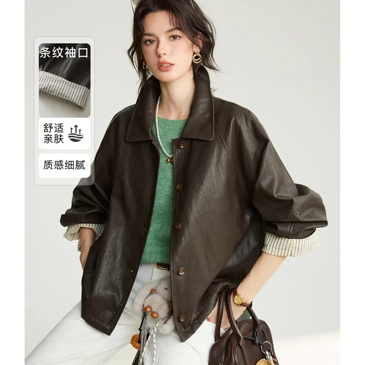 NAGUAGU/南瓜谷【德莱文工装皮衣】定制油蜡感皮料皮衣FX3PY0769-A