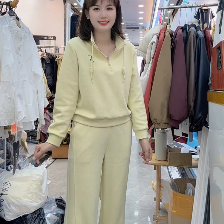 0931（美姿）新款套装不加绒韩版休闲卫衣阔腿裤显瘦女装洋气时尚