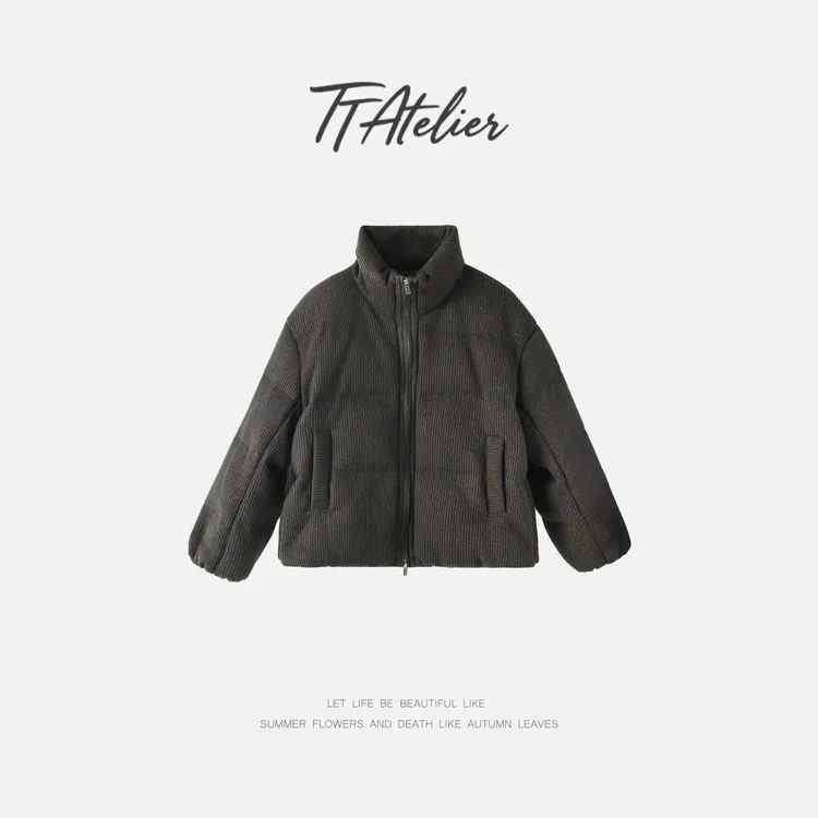 TT设计师【收藏家】复古感时尚松弛感立领白鹅绒羽绒服TT191630