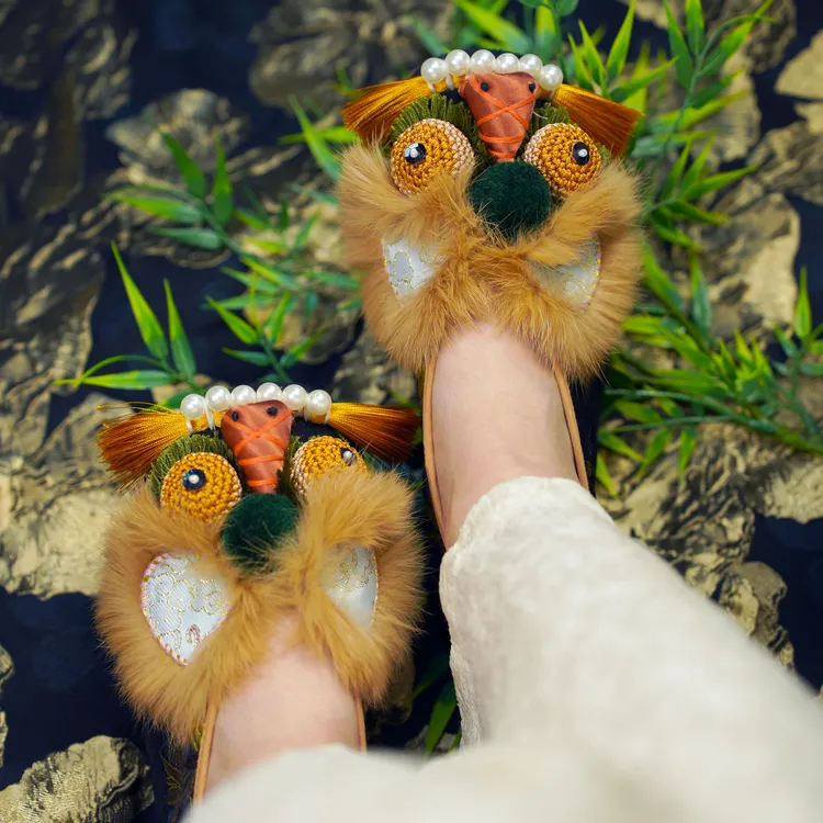 今惜古瑜金纯手工非遗虎头鞋养脚透气百搭休闲刺绣舒适搭汉服中国