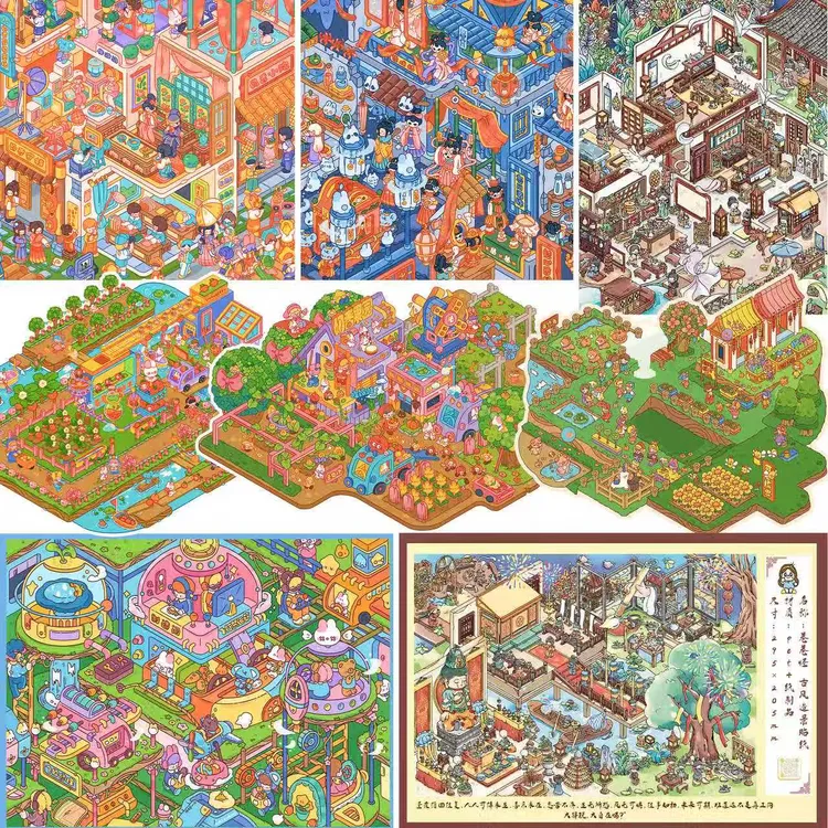 卷卷怪【3.0-5.0奶香+古风系列】3D造景贴纸DIY 立体贴纸