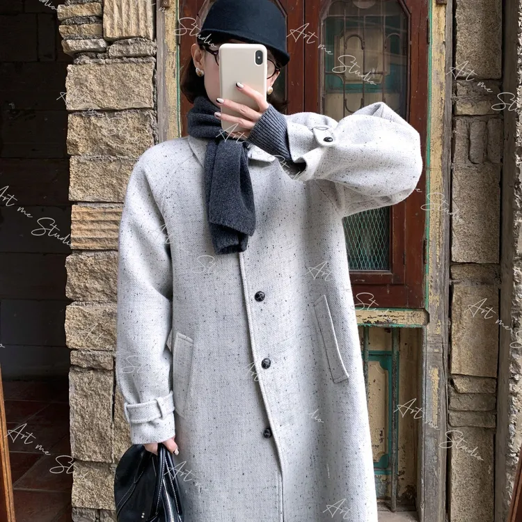【ART ME】奥利奥羊毛氛围感杂色茧形超绝高级气质两色大衣w2035t2