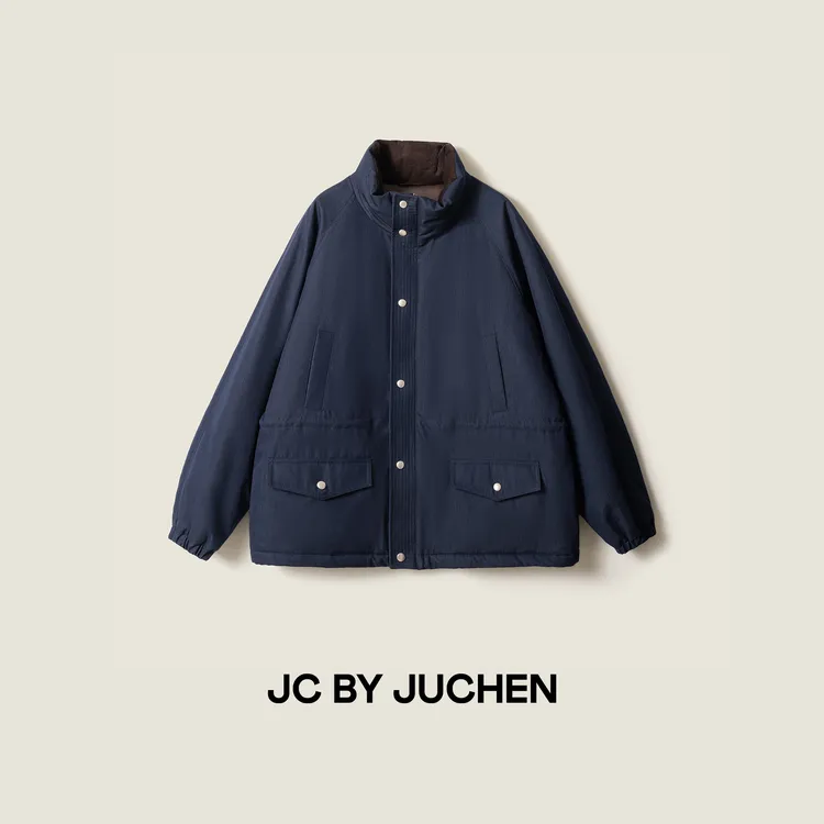 秋冬加厚夹棉锁温立领中长款英伦马术学院风棉服外套FW102013-194