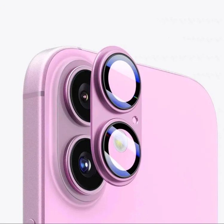粉色适用苹果16镜头膜全包iPhone16plus镜头保护膜金属防刮花高清