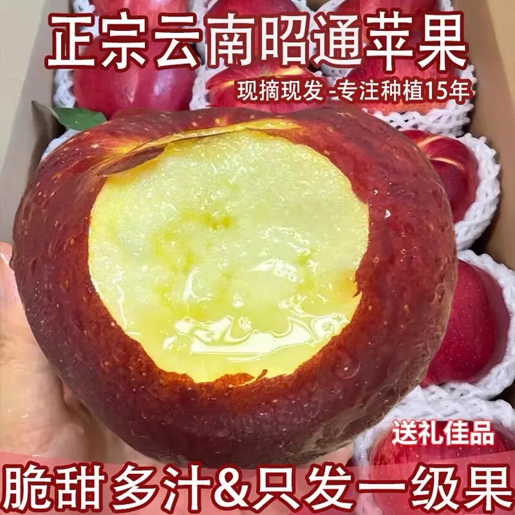 观梧优选云南高原昭通富士丑苹果特大果京东顺丰