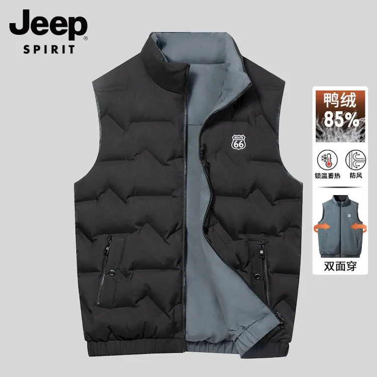 吉普情侣羽绒马甲男女士款秋冬2025新爆款加厚外穿背心羽绒服马夹