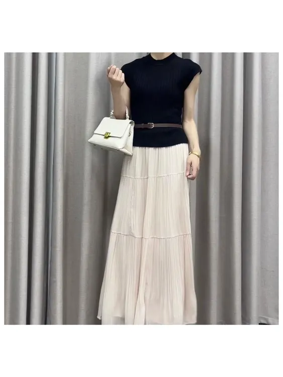 清言家新款上市150套装针织套头上衣(衣长50 裙长82左右)