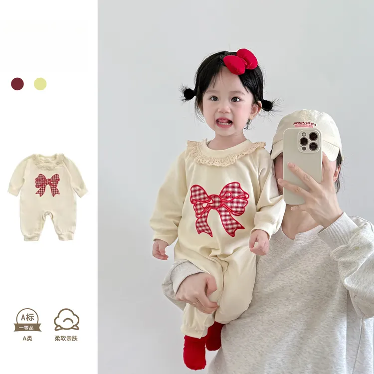 女宝宝秋装衣服洋气婴儿春秋连体衣舒绒小月龄幼儿外出服春秋可爱