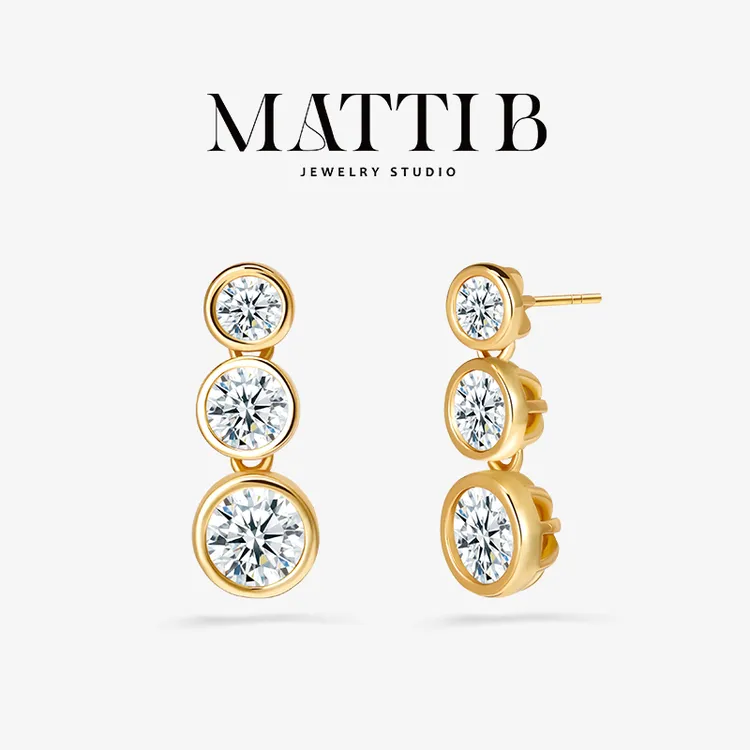 铜合金合成锆石耳饰 小众设计独特气质新款高级感耳坠耳钉女1940 