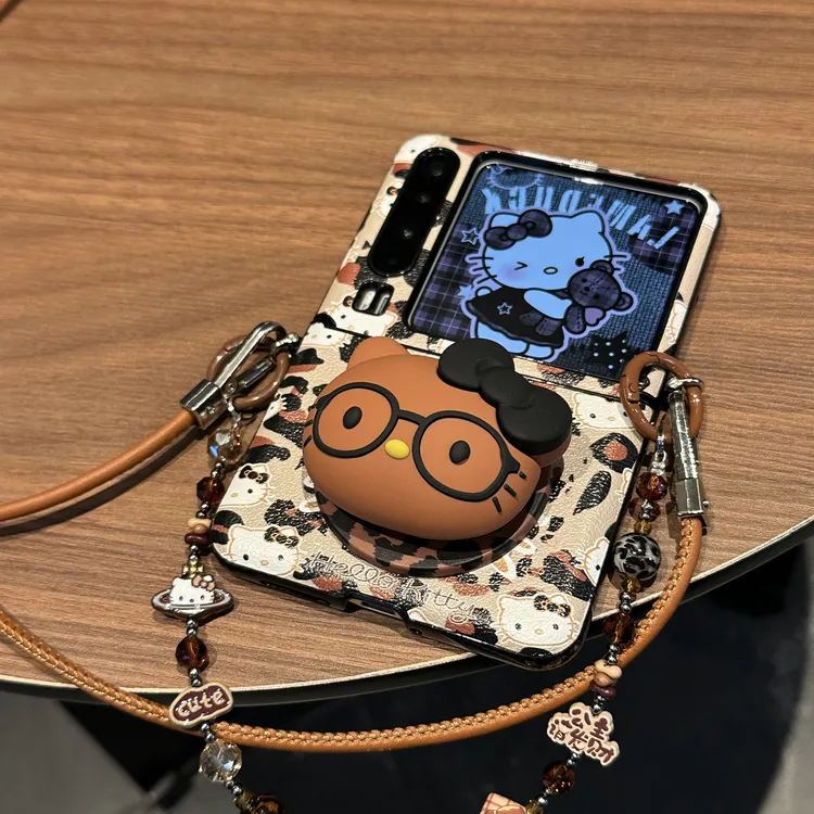 豹纹kitty磁吸适用华为purax手机壳典藏版pocket2小米mixflip2