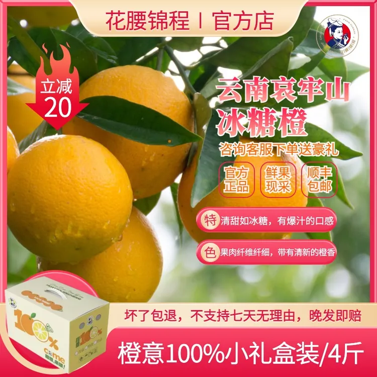 【花腰锦程】云南哀牢山冰糖橙 橙意100%小礼盒