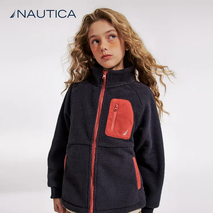 NAUTICA童装加绒【大颗粒摇粒绒】抓绒外套休闲秋冬季儿童保暖衣