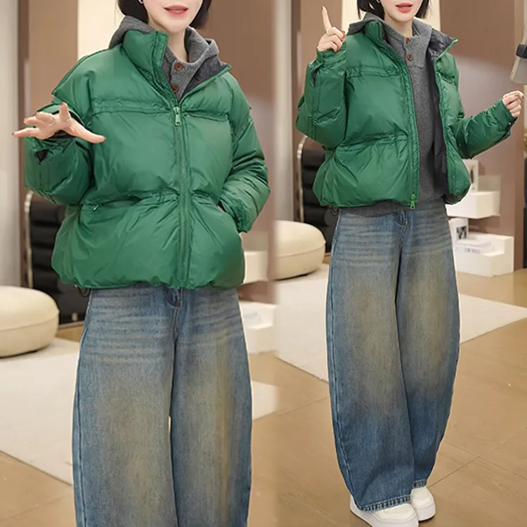 独特漂亮初冬保暖外套女韩版轻薄加厚棉服外套小个子立领短款棉衣